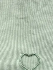 Vorschaubild 5 von Mädchen Tank Top Gr. 164 Grün Herz Cut-Outs Rippstrick Sommer Shirt