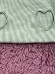 Vorschaubild 4 von Mädchen Tank Top Gr. 164 Grün Herz Cut-Outs Rippstrick Sommer Shirt