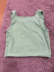 Vorschaubild 3 von Mädchen Tank Top Gr. 164 Grün Herz Cut-Outs Rippstrick Sommer Shirt