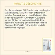 Vorschaubild 6 von 3D Puzzle Empire State Building 216 Teile Architektur Wolkenkratzer
