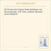 Vorschaubild 5 von 3D Puzzle Empire State Building 216 Teile Architektur Wolkenkratzer