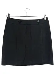 Vorschaubild 1 von Damen Wollrock Midirock Uni Schwarz Gr. 38