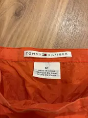 Vorschaubild 3 von Faltenrock Damen Orange Gr. 44 Seide Baumwolle Midirock