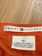Vorschaubild 4 von Faltenrock Damen Orange Gr. 44 Seide Baumwolle Midirock