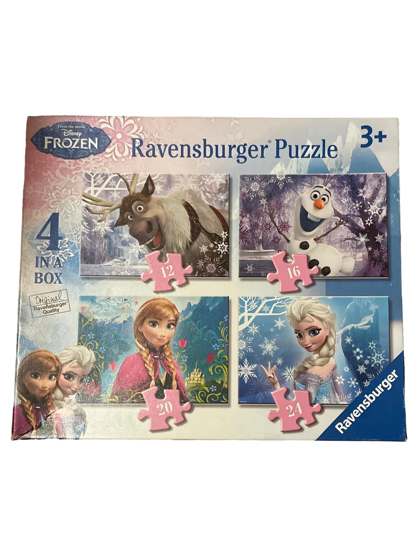 RAVENSBURGER Puzzle Frozen 4er Set Disney Elsa Anna Olaf Sven Kinder 12-24 Teile