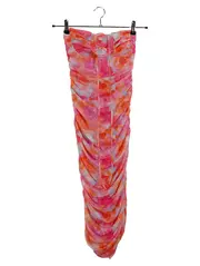 Vorschaubild 1 von Damen Abendkleid Blumenmuster Raffung Mehrfarbig Gr. 36/S