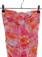 Vorschaubild 3 von Damen Abendkleid Blumenmuster Raffung Mehrfarbig Gr. 36/S
