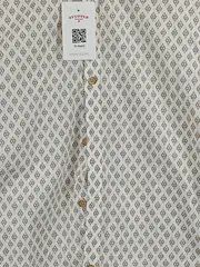 Vorschaubild 3 von Herren Freizeithemd Gr. 36/S Beige Geometrisch Custom Fit