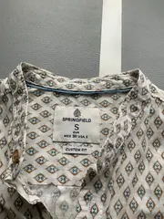 Vorschaubild 2 von Herren Freizeithemd Gr. 36/S Beige Geometrisch Custom Fit