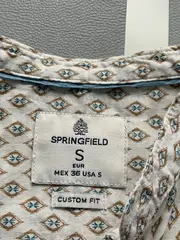 Vorschaubild 4 von Herren Freizeithemd Gr. 36/S Beige Geometrisch Custom Fit