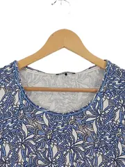 Vorschaubild 2 von Damen Bluse Gr. 46 Mehrfarbig Floral 3/4-Arm Casual Baumwolle