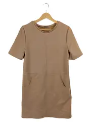 Vorschaubild 1 von Freizeitkleid Damen Gr. S Beige Kurzarm Mini Taschen