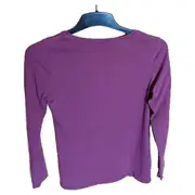 Vorschaubild 2 von Damen Langarmshirt Gr. 40 Lila Casual Basic Baumwolle Shirt