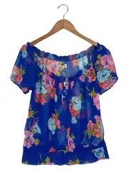 Vorschaubild 1 von Damen Bluse 38/M Blumenmuster Kurzarm Feminin