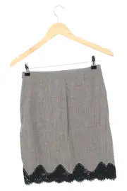 Vorschaubild 2 von Damen Bleistiftrock Gr. 38/M Grau Wolle Business Elegant Spitze
