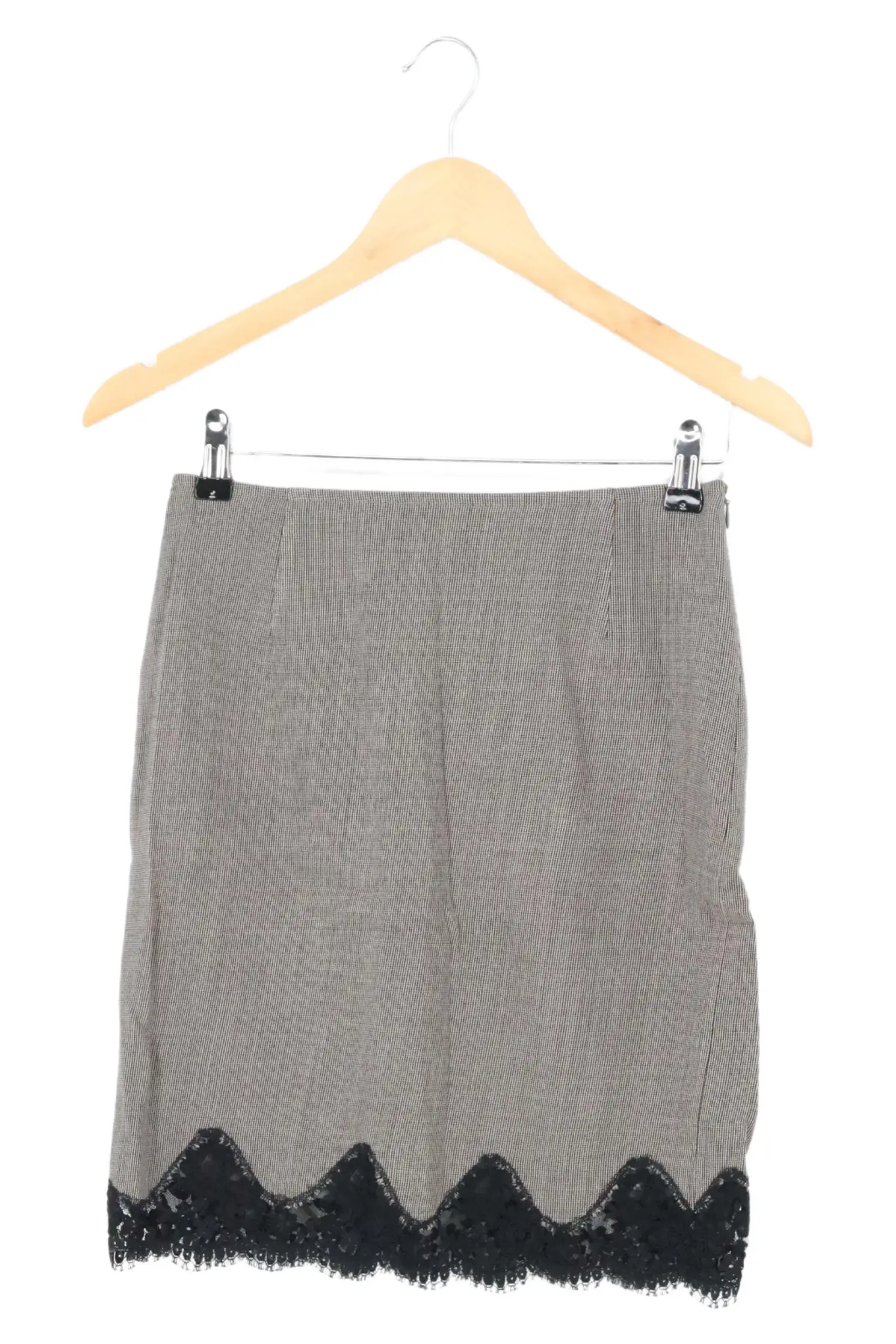 MARC CAIN Damen Bleistiftrock Gr. 38/M Grau Wolle Business Elegant Spitze