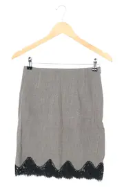 Vorschaubild 1 von Damen Bleistiftrock Gr. 38/M Grau Wolle Business Elegant Spitze