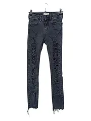 Vorschaubild 1 von Damen Slim Fit Jeans Grau W26/34/XS Destroyed Look