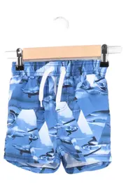 Vorschaubild 1 von Jungen Badeshorts Gr. 98 Blau mit Hai Motiv Casual Sportlich