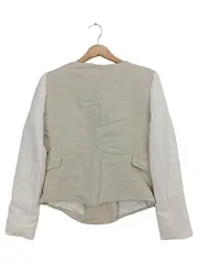 Vorschaubild 2 von Damen Leichte Jacke Gr. 36/S Beige Casual Leinen-Mix Strukturmuster