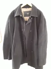 Vorschaubild 4 von Herren Wollmantel Schwarz Gr. 56 3XL Klassisch Business Jacke
