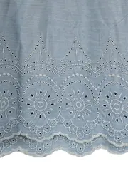 Vorschaubild 3 von Damen Bluse Gr. 38 Blau Cold Shoulder Lochstickerei Casual