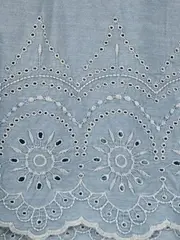 Vorschaubild 4 von Damen Bluse Gr. 38 Blau Cold Shoulder Lochstickerei Casual