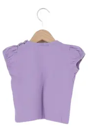 Vorschaubild 2 von Mädchen T-Shirt Gr. 86 Lila Hunde Motiv Puffärmel Baumwolle