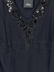 Vorschaubild 5 von Bluse Damen 40 Schwarz Elegant Pailletten 3/4-Arm