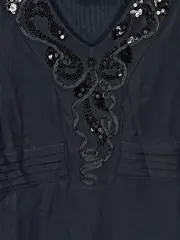 Vorschaubild 4 von Bluse Damen 40 Schwarz Elegant Pailletten 3/4-Arm