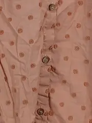 Vorschaubild 3 von Damen Bluse Gr. M Rosa Punkte Langarm Knopfleiste Rüschen