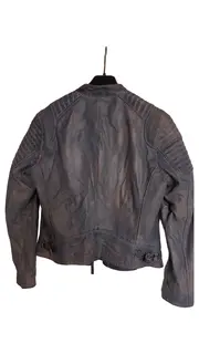 Vorschaubild 2 von Lederjacke Herren Gr. 50/L Grau Casual Bikerjacke