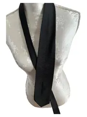 Vorschaubild 2 von Krawatte Herren Schwarz Seide Gestreift Business Elegant 106cm