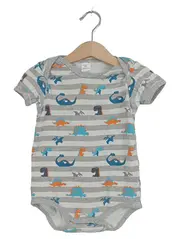 Vorschaubild 1 von Topo Mini Baby Body Dinosaurier Gr. 86/92 Baumwolle gestreift