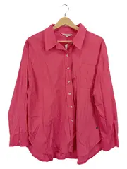 Vorschaubild 1 von Damen Bluse Gr. 44 Pink Baumwolle Langarm Hemdbluse