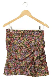 Vorschaubild 1 von Minirock Damen 38;M Mehrfarbig Blumenmuster Raffungen Bohemian Vintage