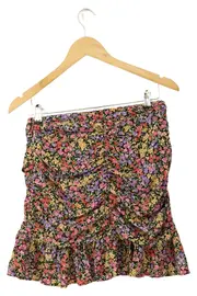 Vorschaubild 2 von Minirock Damen 38;M Mehrfarbig Blumenmuster Raffungen Bohemian Vintage