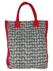 Vorschaubild 2 von Damen Beuteltasche Grau Sterne Shopper Tasche Baumwolle 38x38cm