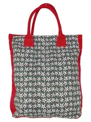 Vorschaubild 1 von Damen Beuteltasche Grau Sterne Shopper Tasche Baumwolle 38x38cm