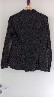 Vorschaubild 3 von Damen Hemdbluse Gr. 42/XL Schwarz gepunktet