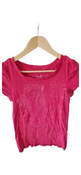 Vorschaubild 1 von EDC Damen T-Shirt Rosa Gr. M Kurzarm Baumwolle Grafik Print Casual