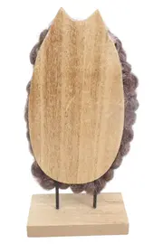 Vorschaubild 2 von Eule Dekofigur Holz Wolle Braun Natur 22cm