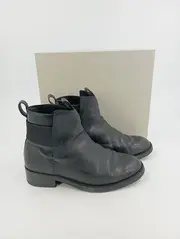 Vorschaubild 2 von Damen Stiefelette Gr. 38 Schwarz Leder Chelsea Boots Klassisch Minimalistisch