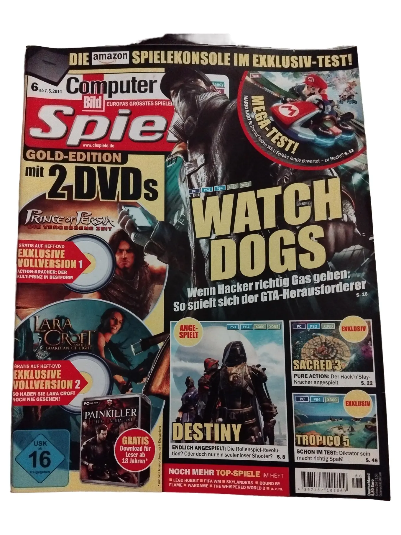COMPUTER BILD SPIELE Gold Edition PC Watch Dogs Prince of Persia Lara Croft