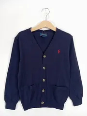 Vorschaubild 2 von Kinder Strickjacke Gr. 116 (6) Blau Klassisch