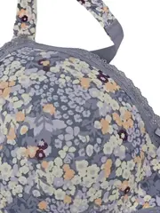 Vorschaubild 4 von BH Blumenmuster Grau Spitze Damen Gr. 115C NEU
