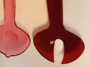 Vorschaubild 4 von Salatbesteck Set 2-teilig Rot Rosa Kunststoff 29cm