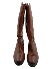 Vorschaubild 2 von Damen Reiterstiefel Leder Braun Gr. 38 Klassisch Alltag Reißverschluss