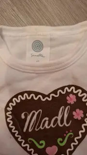 Vorschaubild 3 von Baby Body Madl Langarm Gr. 62 Weiß Lebkuchenherz Tracht