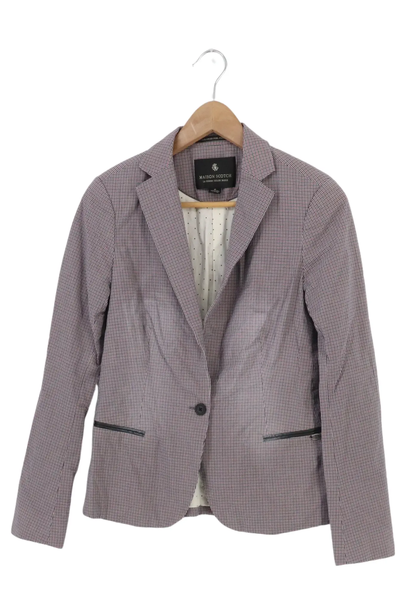 MAISON SCOTCH Damen Blazer Gr. 34/XS Kariert Baumwolle Mehrfarbig Business